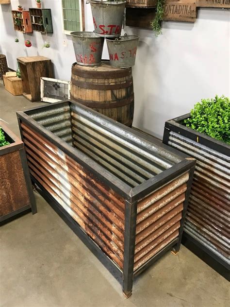 corrugated metal planters boxes at great prices|garden boxes with corrugated metal.